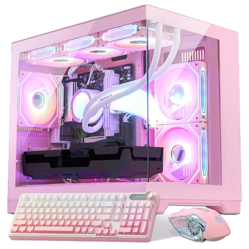 Ocean Park Pink Gaming PC Gamer Desktop W/ KB & Mouse